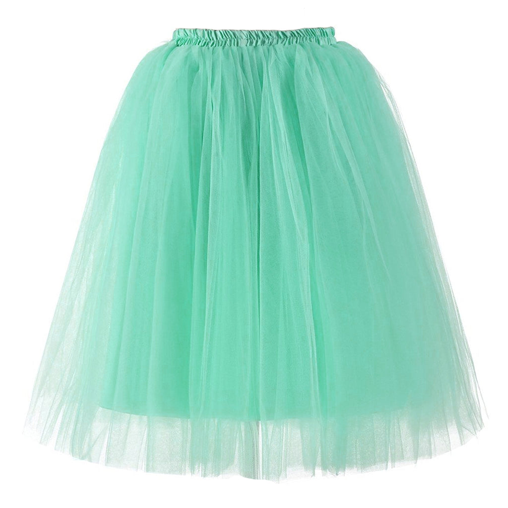 Rosenvy Women's A-Line Knee-Length Tulle Petticoat Skirt