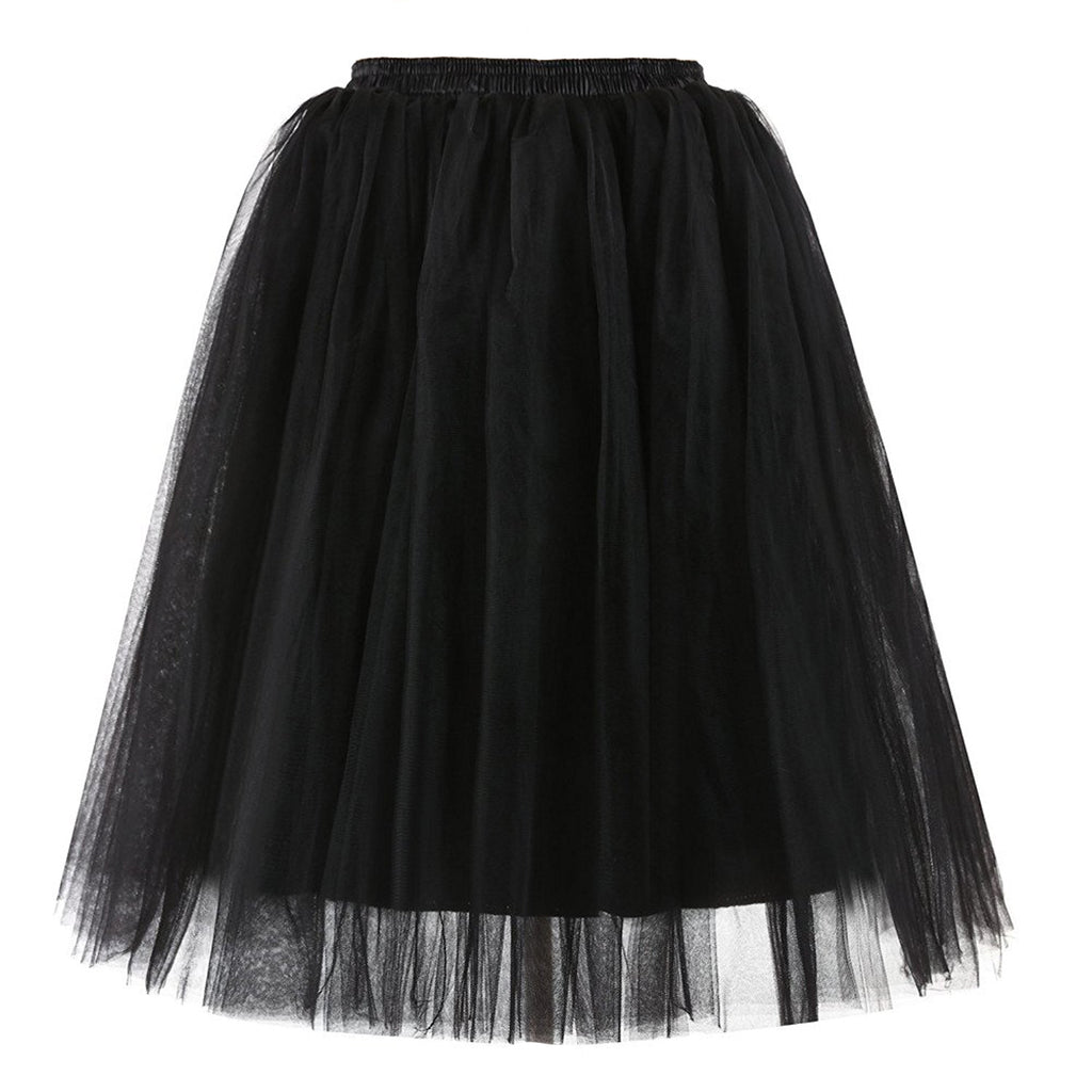 Rosenvy Women's A-Line Knee-Length Tulle Petticoat Skirt