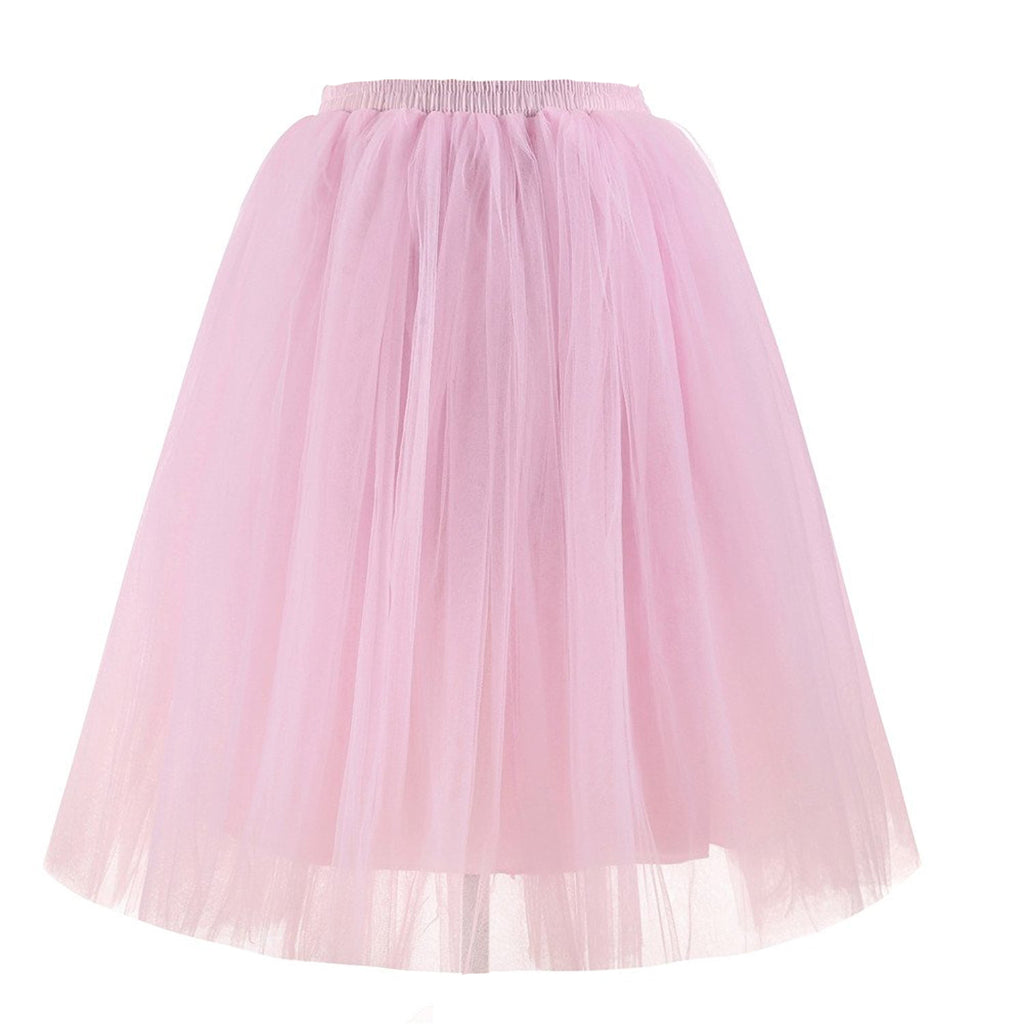 Rosenvy Women's A-Line Knee-Length Tulle Petticoat Skirt
