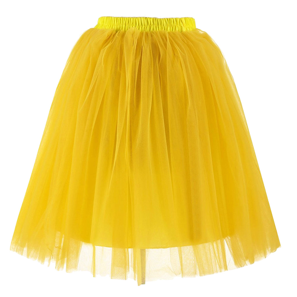 Rosenvy Women's A-Line Knee-Length Tulle Petticoat Skirt