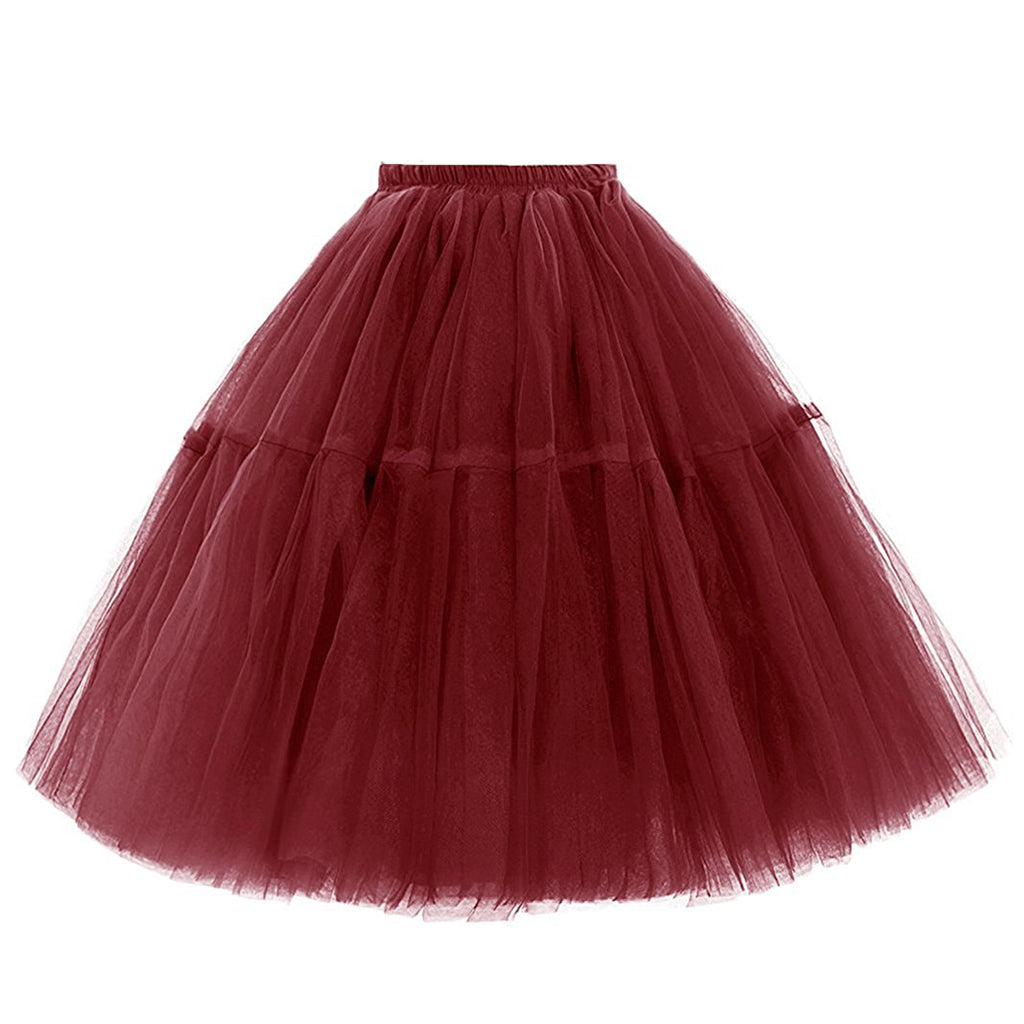 Rosenvy Women's Midi A-Line Fluffy Tulle Tutu Skirt