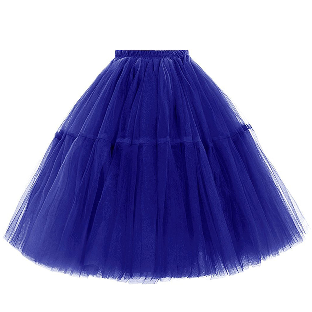 Rosenvy Women's Midi A-Line Fluffy Tulle Tutu Skirt