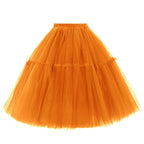 Rosenvy Women's Midi A-Line Fluffy Tulle Tutu Skirt