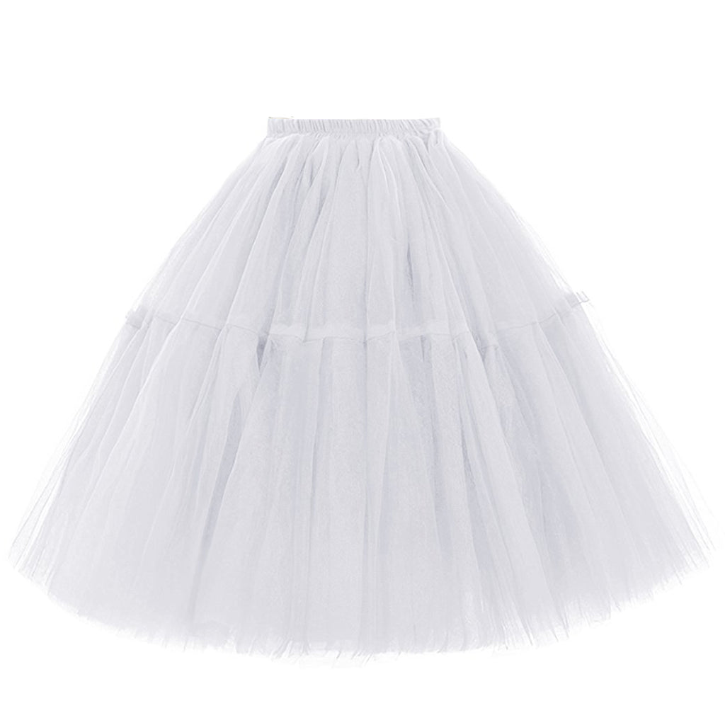 Rosenvy Women's Midi A-Line Fluffy Tulle Tutu Skirt
