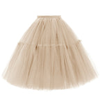 Rosenvy Women's Midi A-Line Fluffy Tulle Tutu Skirt