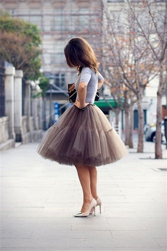 Rosenvy Women's Midi A-Line Fluffy Tulle Tutu Skirt