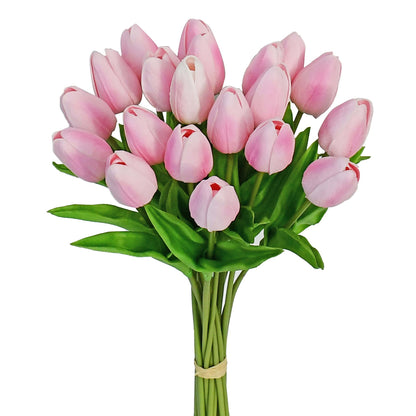 20 Stems 13.5" Real Touch Artificial PU Tulip Flower Bouquets