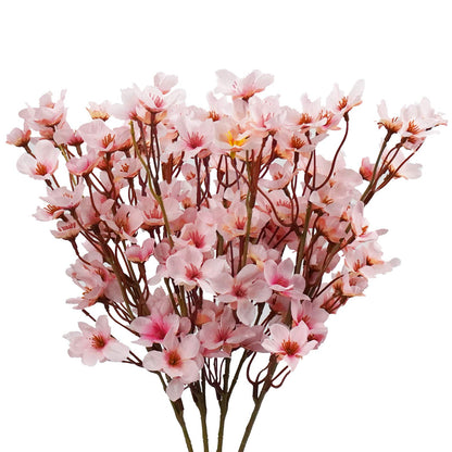 4 Pcs 15.7" Pink Artificial Silk Cherry Blossom Flowers Branches