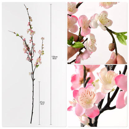 4 Pcs 47" Pink Long Stem Artificial Cherry Blossom Flowers Branches