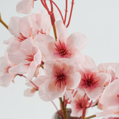 4 Pcs 15.7" Pink Artificial Silk Cherry Blossom Flowers Branches