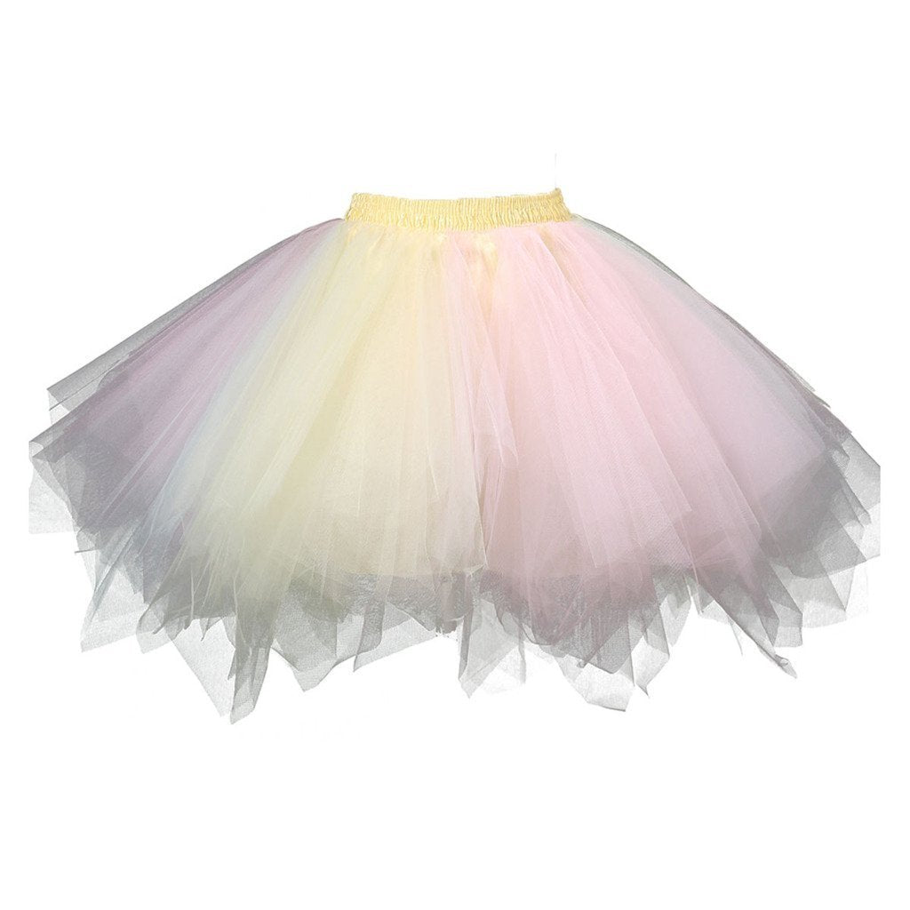 Rosenvy Women's Multicolored Ballet Tulle Tutu Skirt