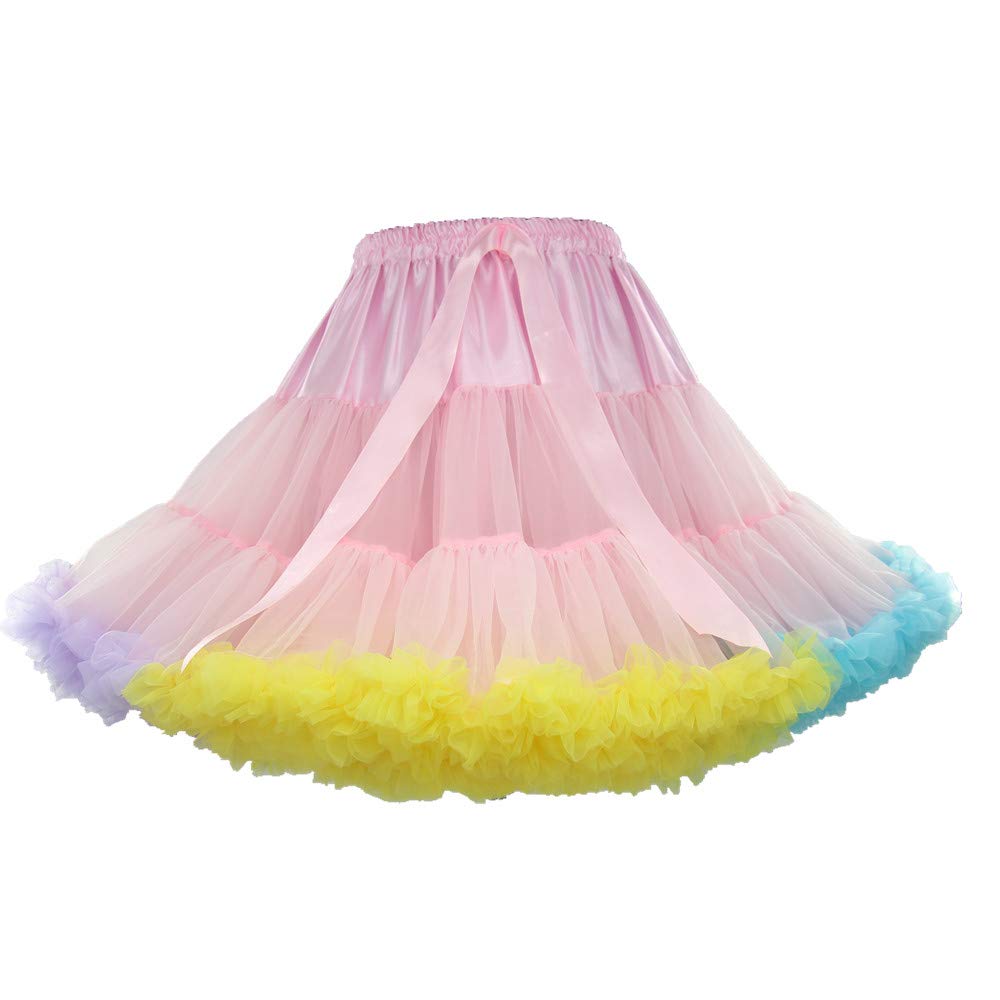 ROSENVY Colette Colorblock Ruffled Tulle Tutu Skirt
