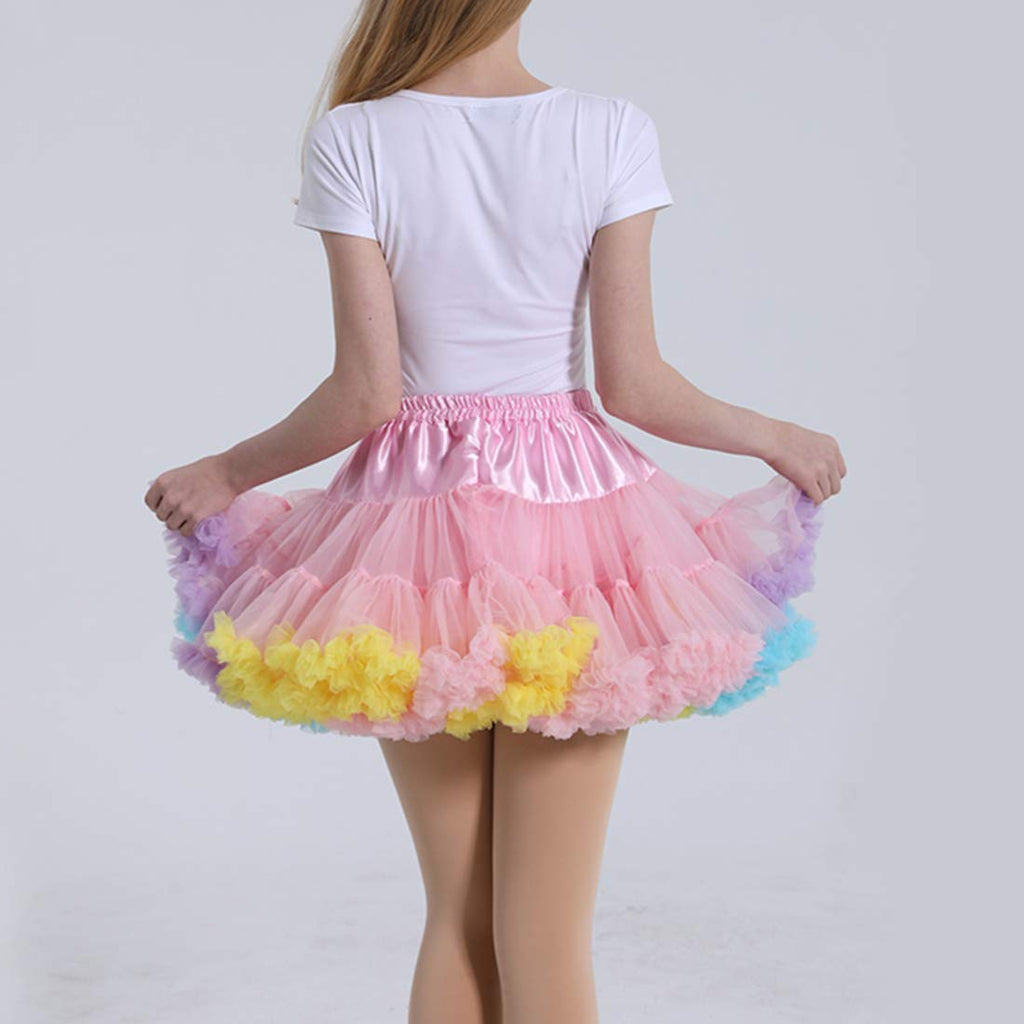 ROSENVY Colette Colorblock Ruffled Tulle Tutu Skirt