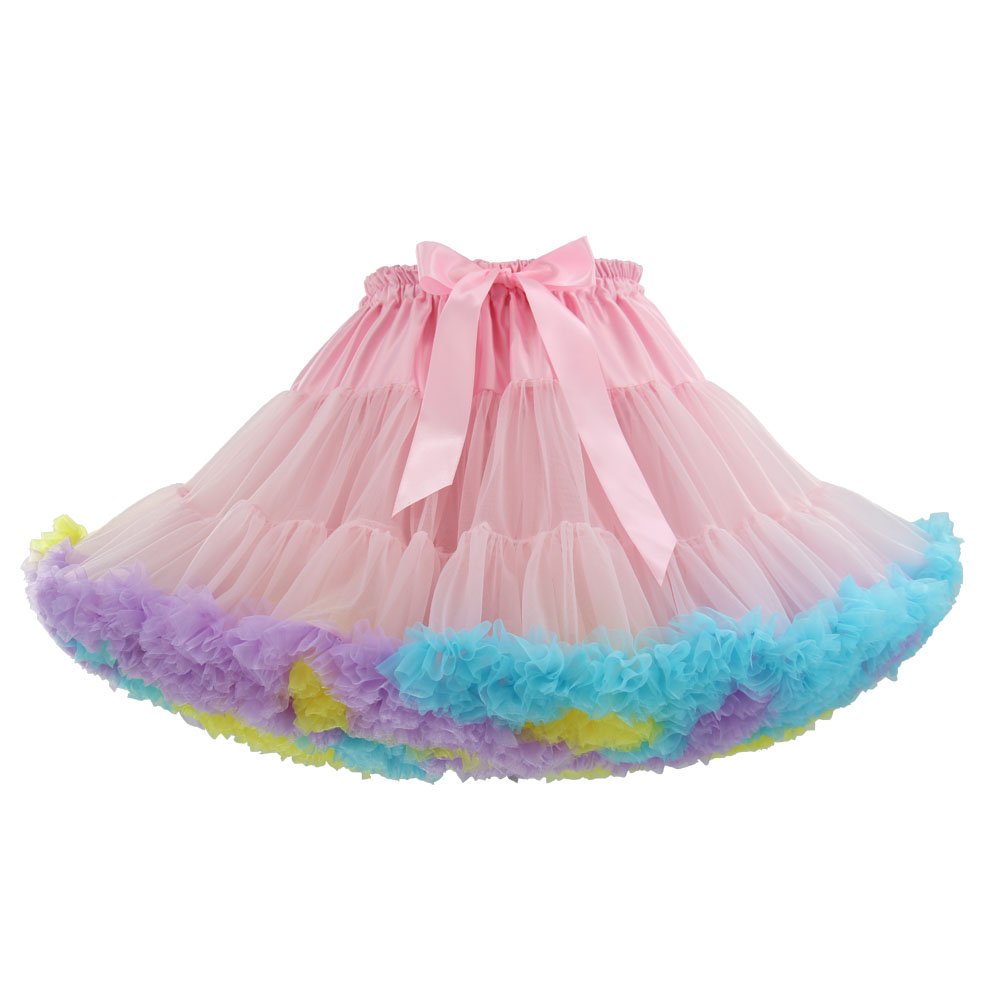 Rosenvy Women's Elastic Waist Puffy Tulle Tutu Skirt