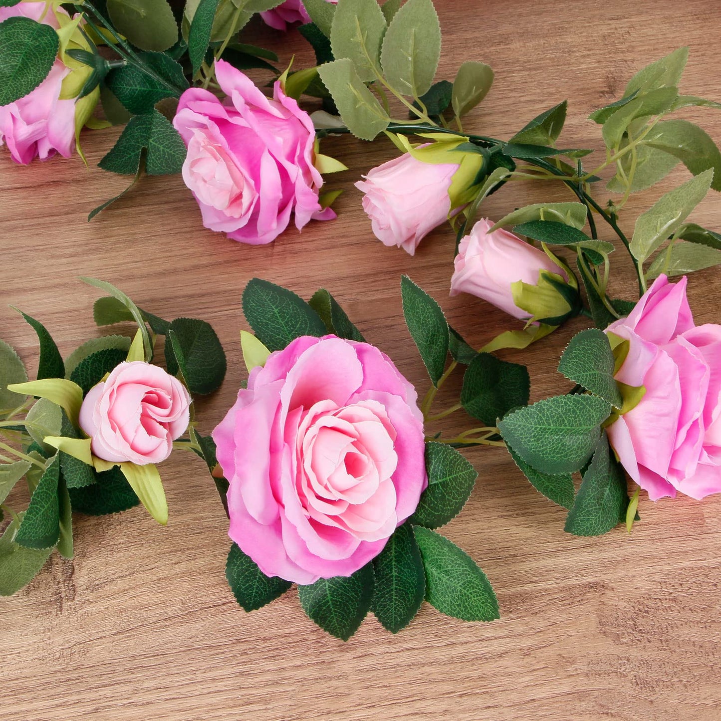 4 Pack 6.5ft Artificial Silk Rose Garland Flower Hanging Vine