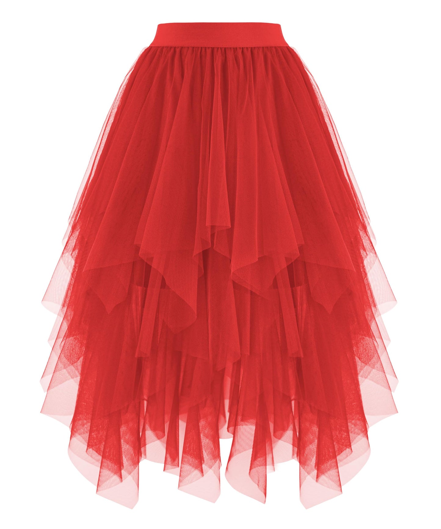 Rosenvy Women's High-Low Layered Tulle Puffy Midi Tutu Skirt