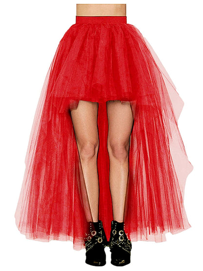 Rosenvy Women’s High-Low Tulle Tutu Skirt with Elastic Waist