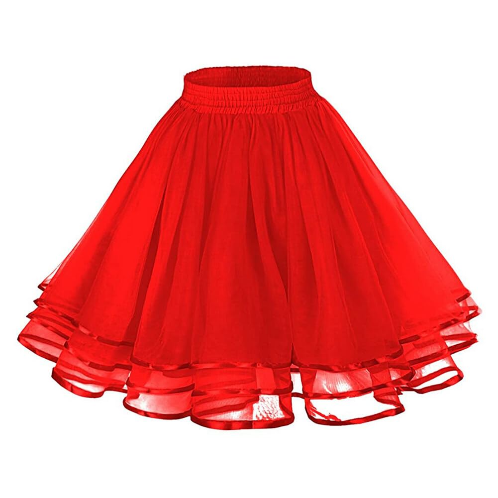 Rosenvy Women's 3-Layer Tulle Petticoat Tutu Underskirt