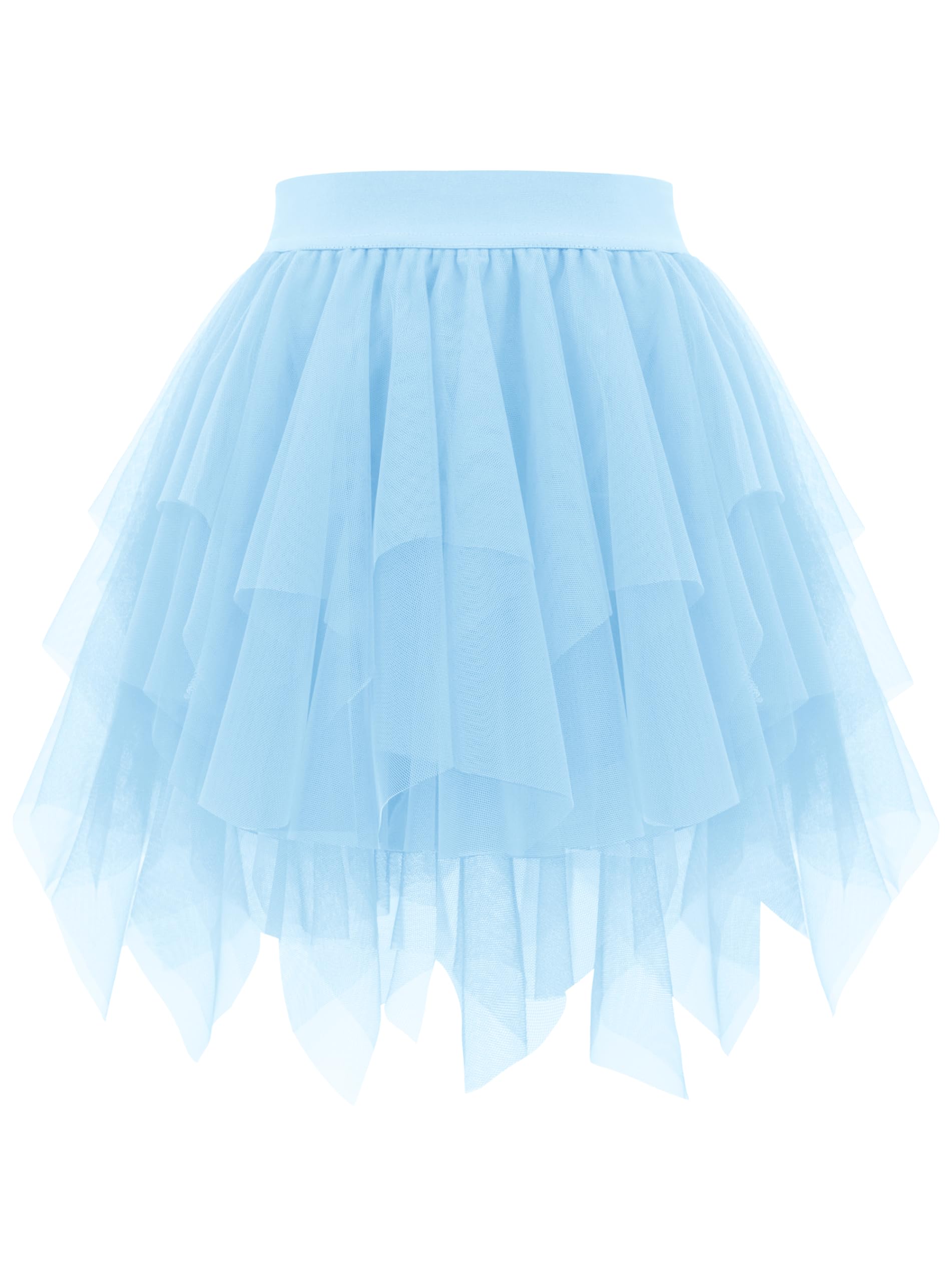 Rosenvy Women's Fluffy High-Low Layered Tulle Tutu Skirt