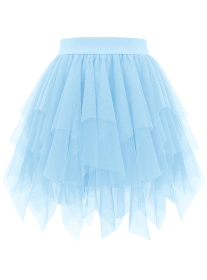 Rosenvy Women's Fluffy High-Low Layered Tulle Tutu Skirt