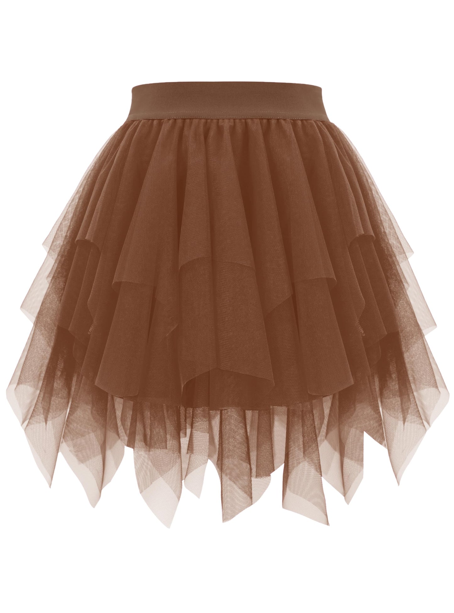 Rosenvy Women's Fluffy High-Low Layered Tulle Tutu Skirt