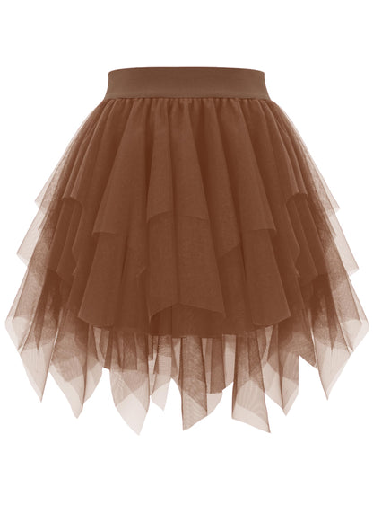 Rosenvy Women's Fluffy High-Low Layered Tulle Tutu Skirt