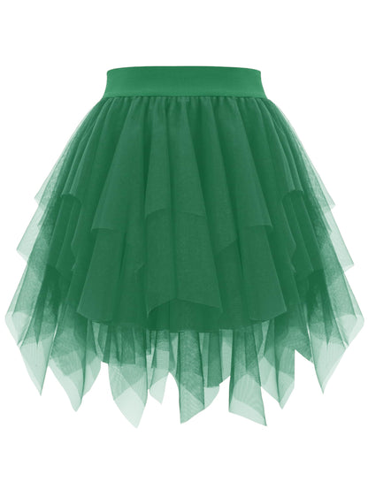 Rosenvy Women's Fluffy High-Low Layered Tulle Tutu Skirt