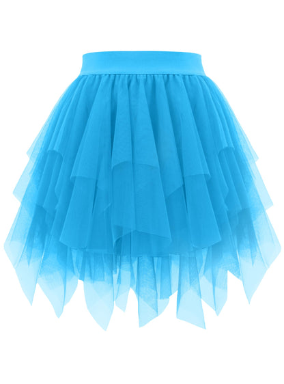 Rosenvy Women's Fluffy High-Low Layered Tulle Tutu Skirt
