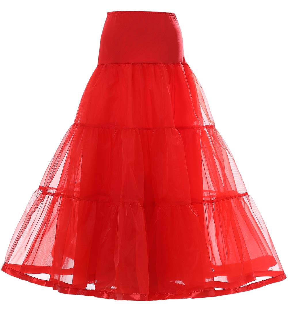 Rosenvy Women's Ankle-Length Crinoline Petticoat Slip
