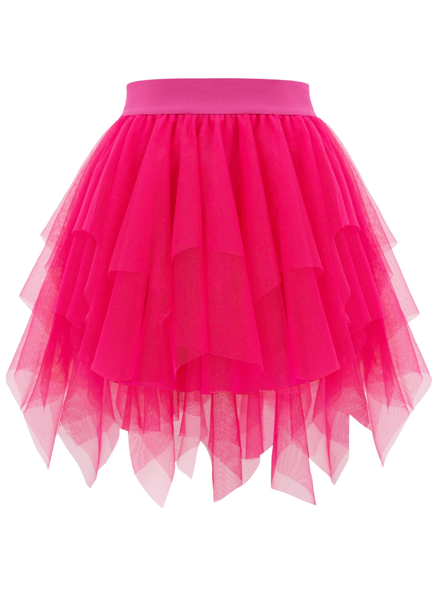 Rosenvy Women's Fluffy High-Low Layered Tulle Tutu Skirt