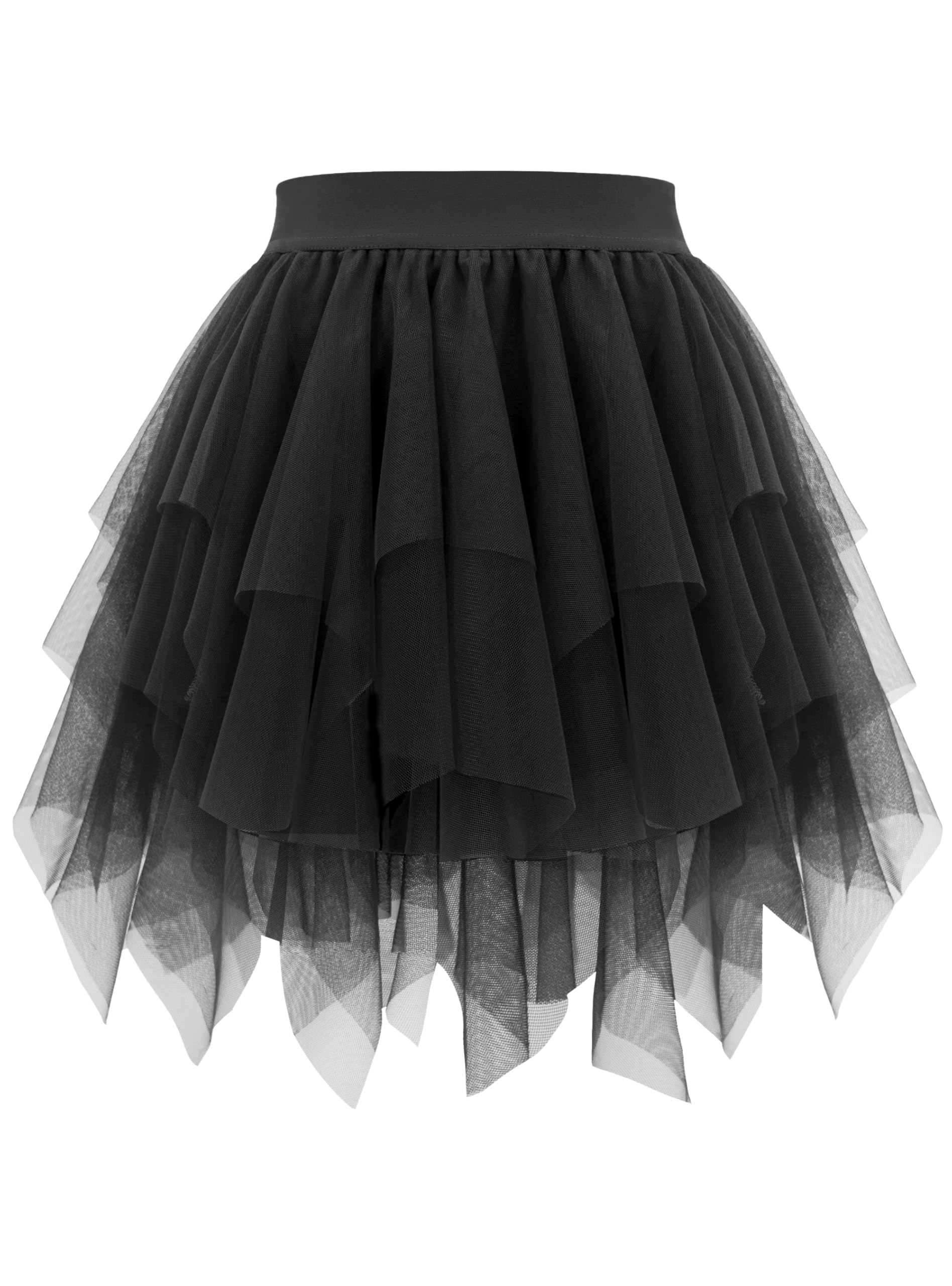 Rosenvy Women's Fluffy High-Low Layered Tulle Tutu Skirt