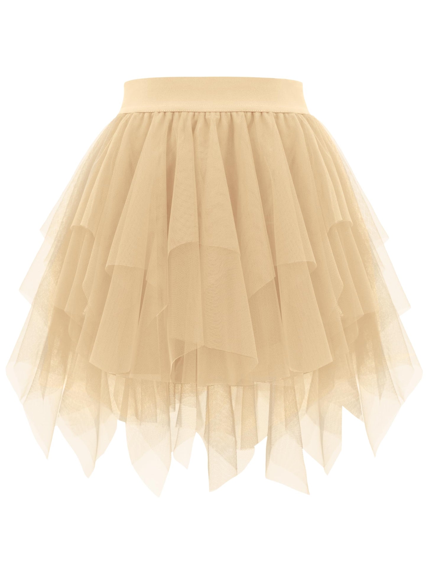 Rosenvy Women's Fluffy High-Low Layered Tulle Tutu Skirt
