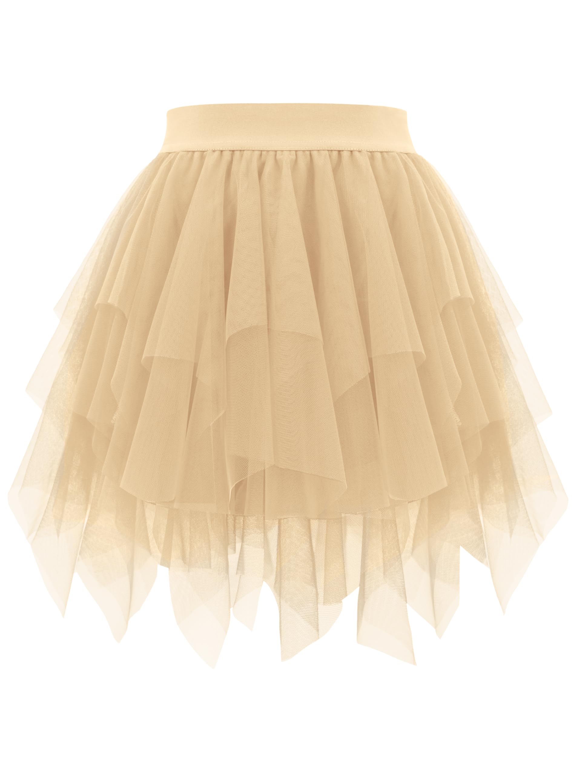 Rosenvy Women's Fluffy High-Low Layered Tulle Tutu Skirt