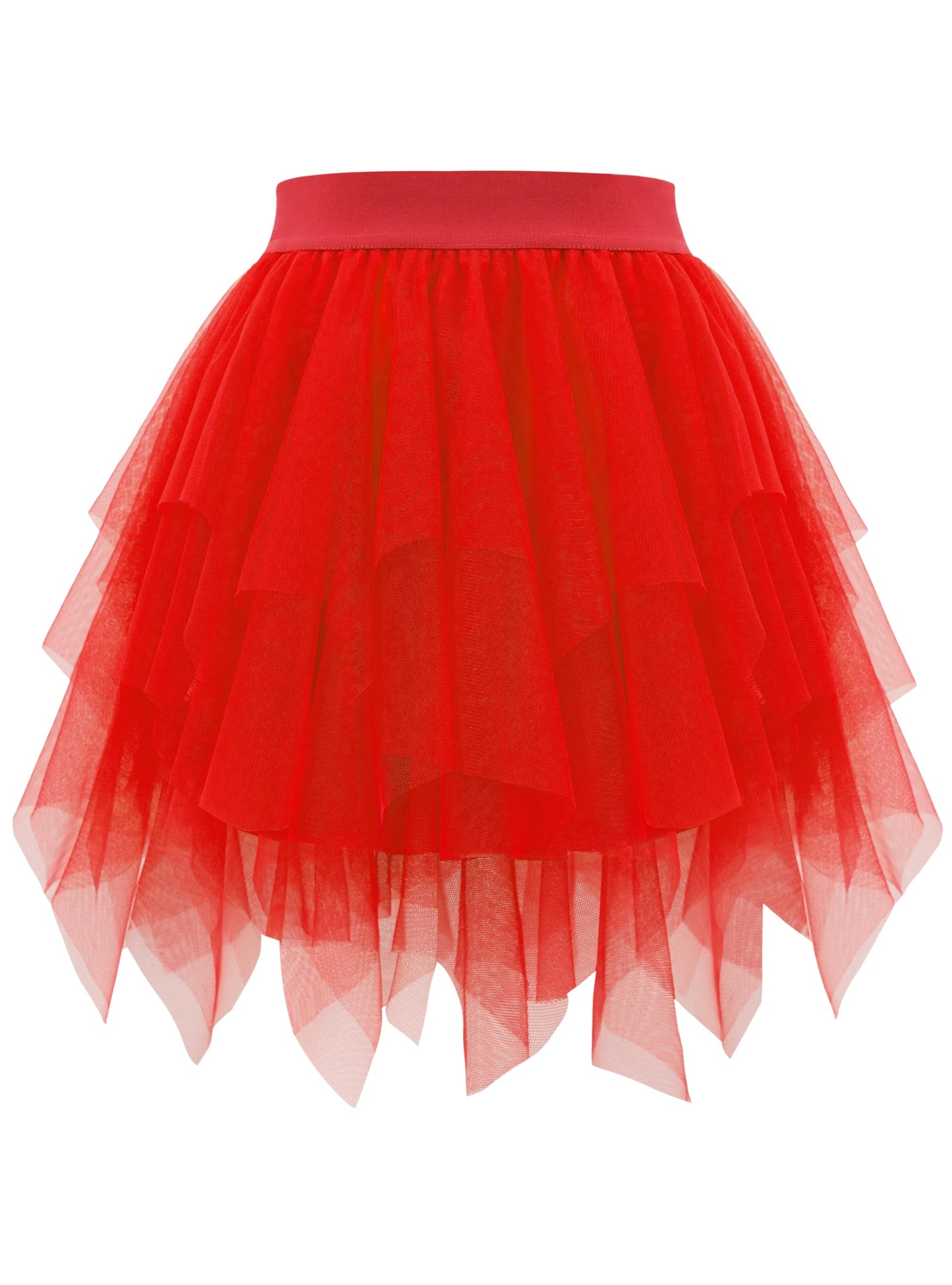 Rosenvy Women's Fluffy High-Low Layered Tulle Tutu Skirt