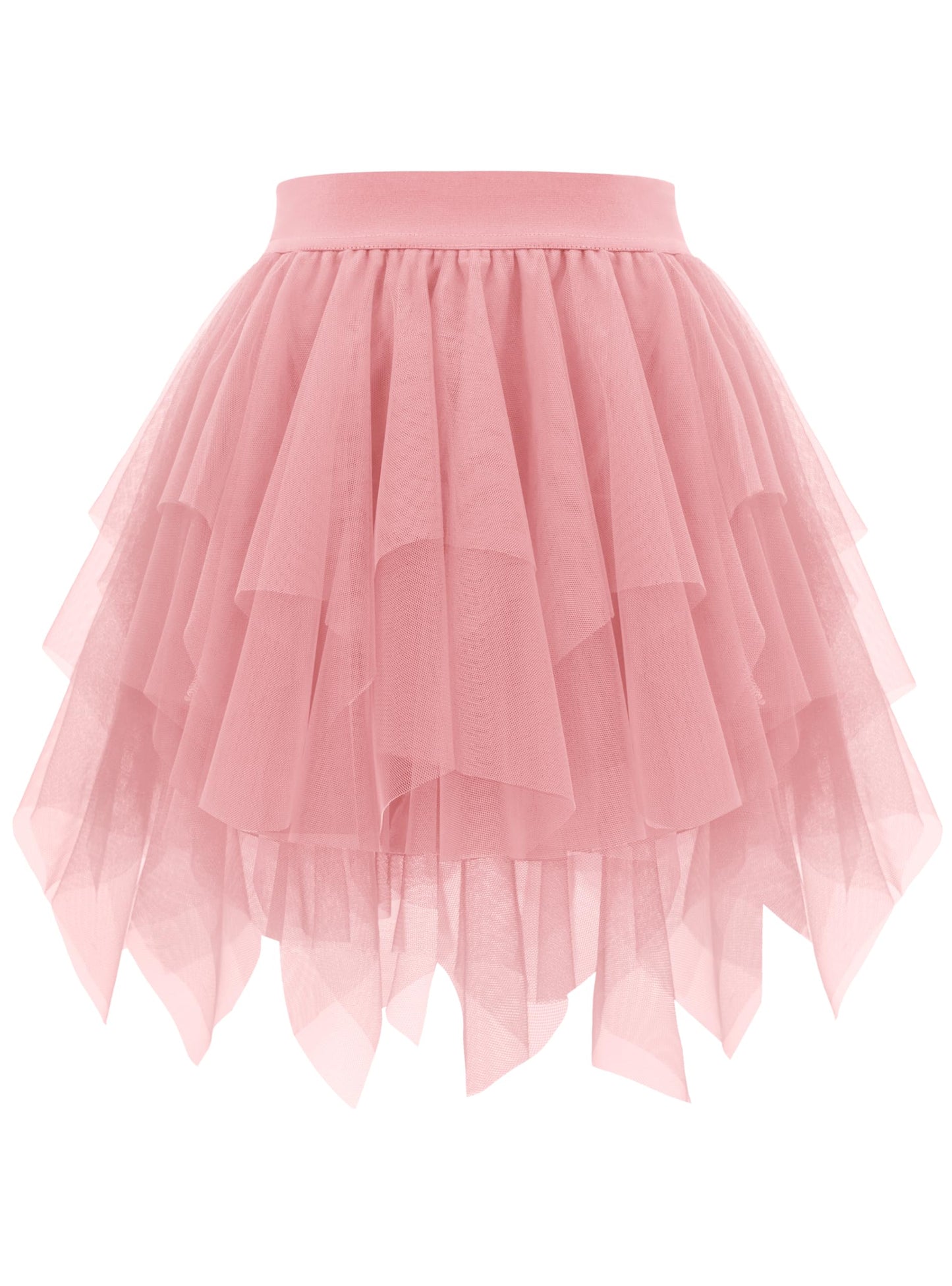 Rosenvy Women's Fluffy High-Low Layered Tulle Tutu Skirt