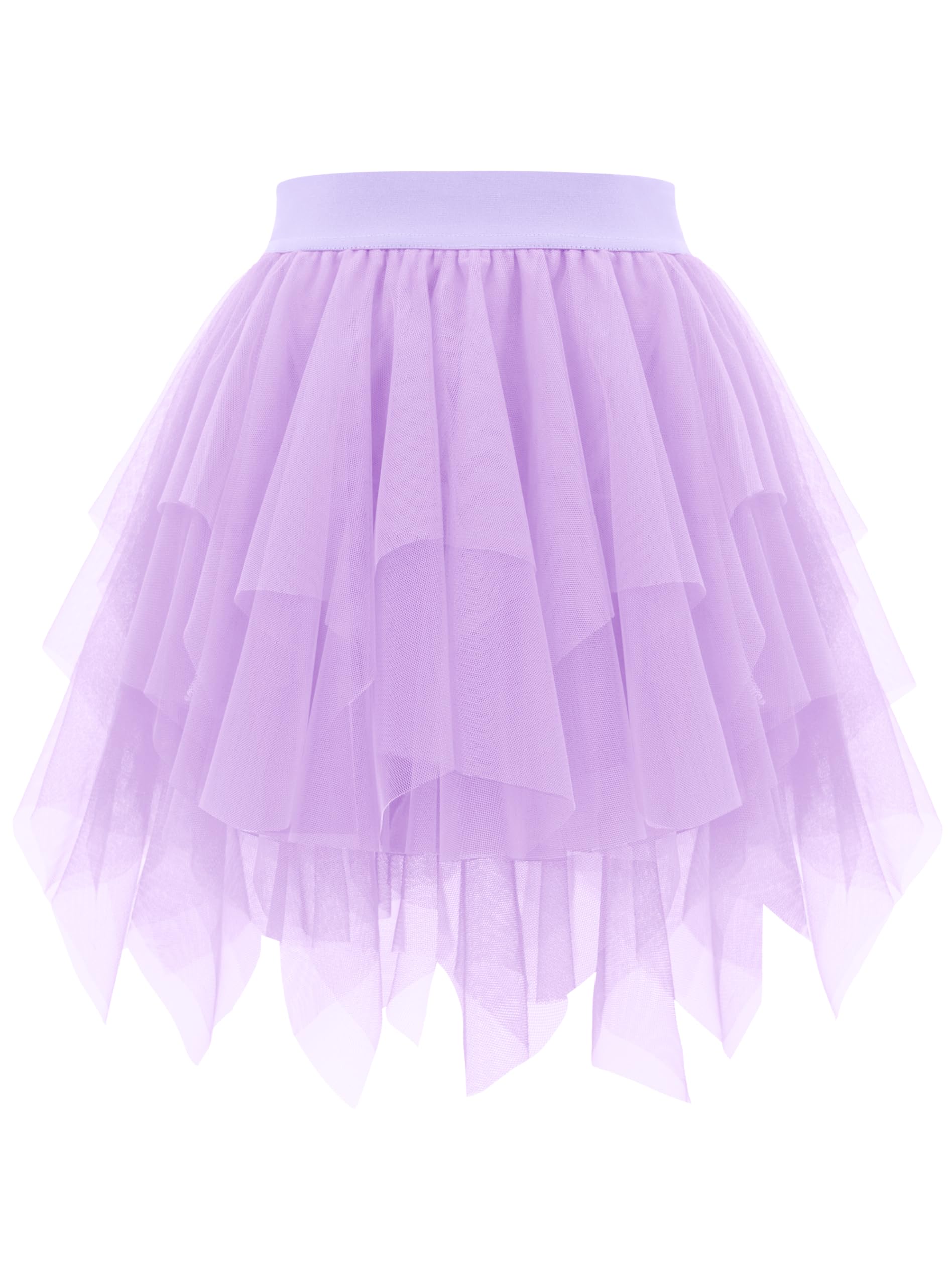 Rosenvy Women's Fluffy High-Low Layered Tulle Tutu Skirt