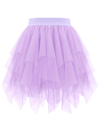 Rosenvy Women's Fluffy High-Low Layered Tulle Tutu Skirt