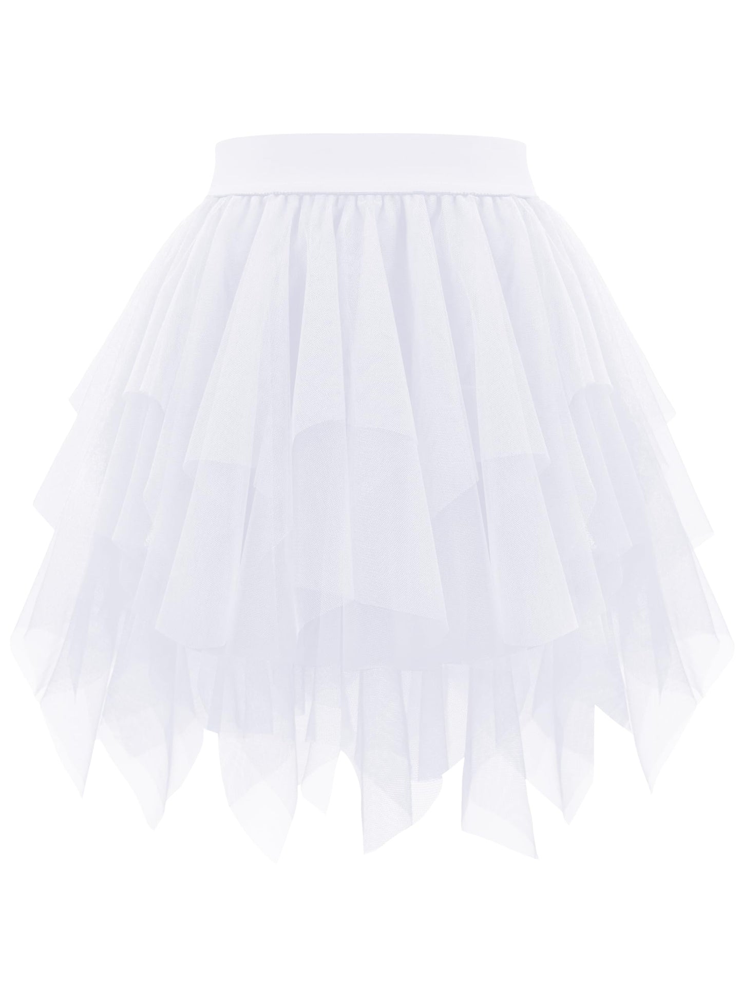 Rosenvy Women's Fluffy High-Low Layered Tulle Tutu Skirt