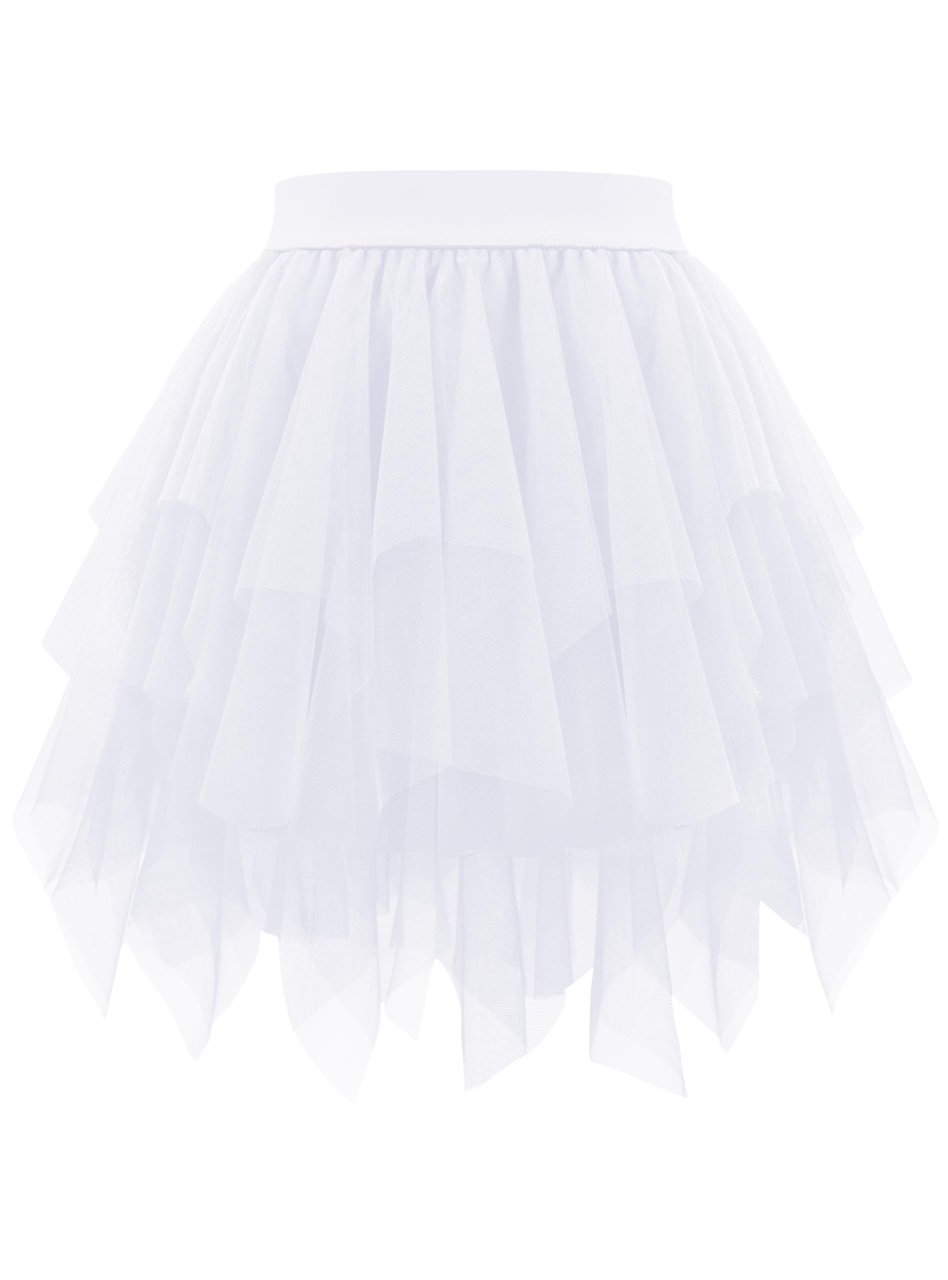 Rosenvy Women's Fluffy High-Low Layered Tulle Tutu Skirt