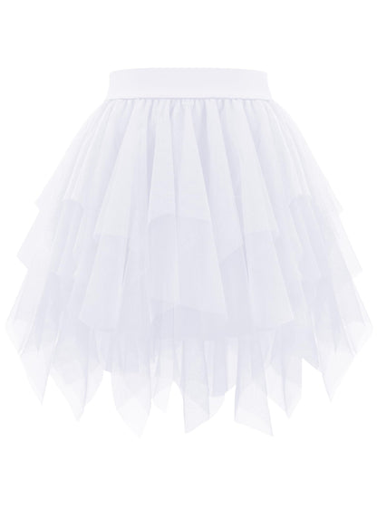 Rosenvy Women's Fluffy High-Low Layered Tulle Tutu Skirt