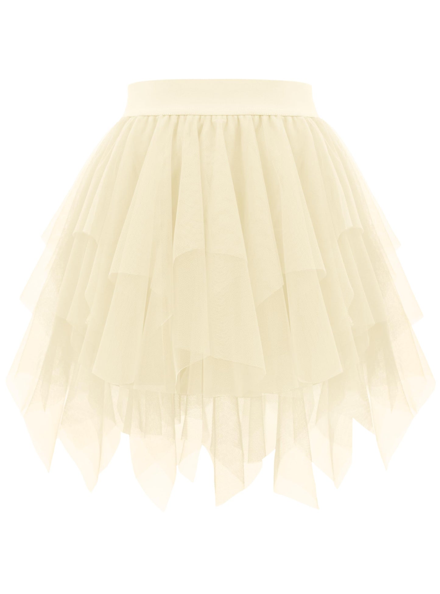 Rosenvy Women's Fluffy High-Low Layered Tulle Tutu Skirt
