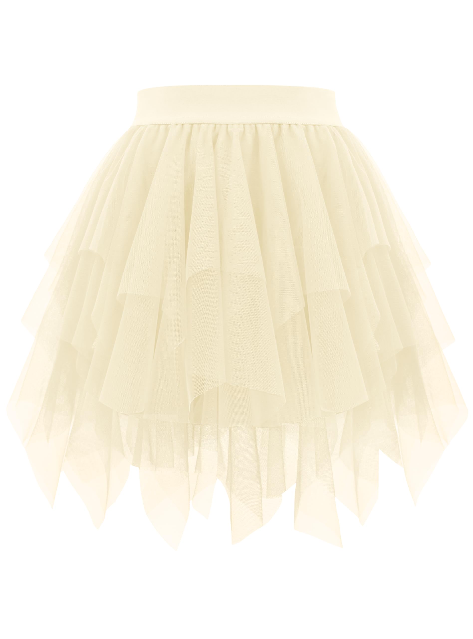 Rosenvy Women's Fluffy High-Low Layered Tulle Tutu Skirt