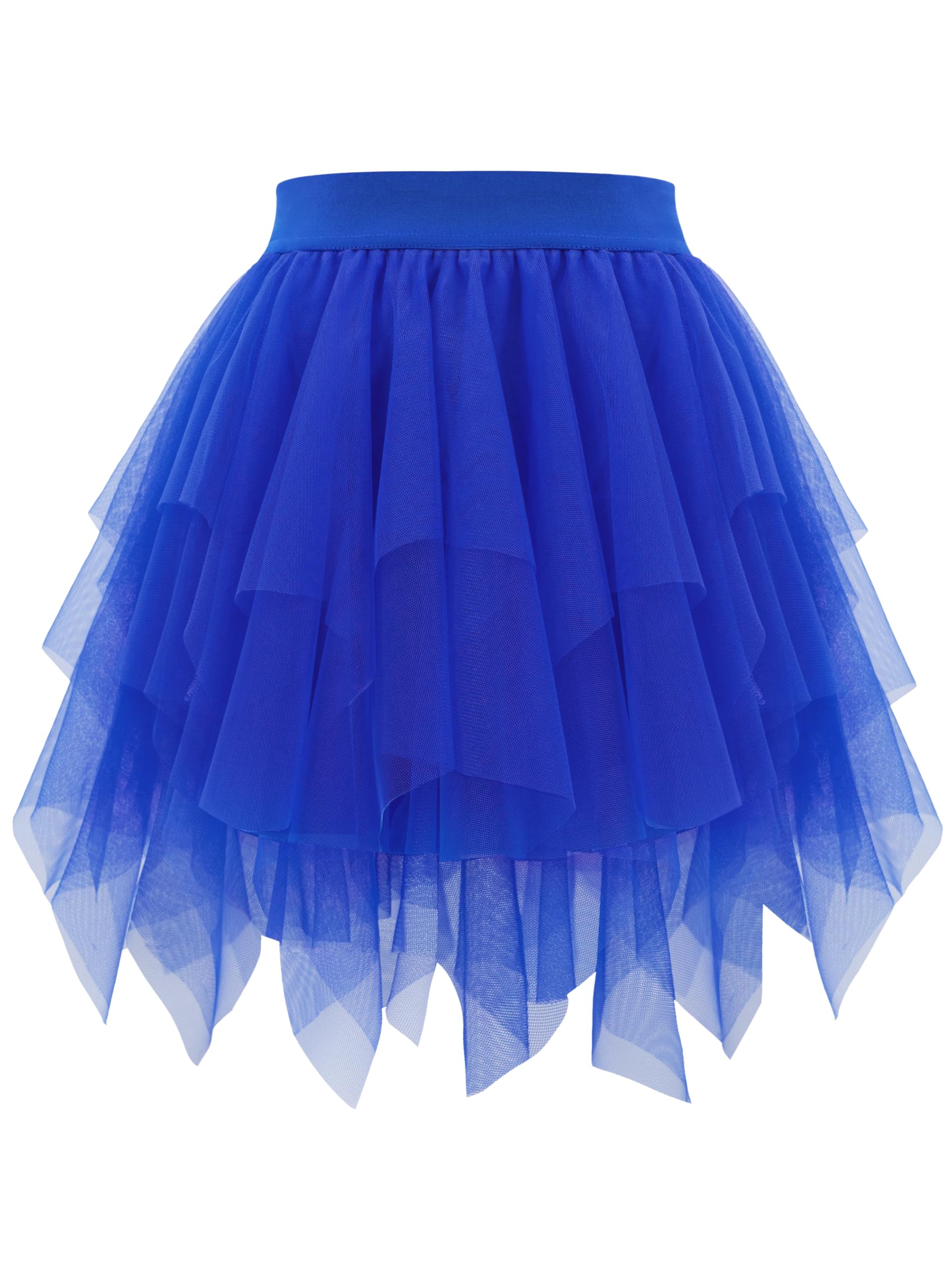 Rosenvy Women's Fluffy High-Low Layered Tulle Tutu Skirt