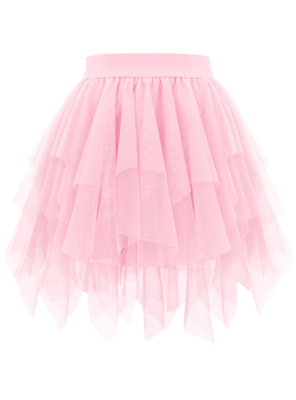 Rosenvy Women's Fluffy High-Low Layered Tulle Tutu Skirt