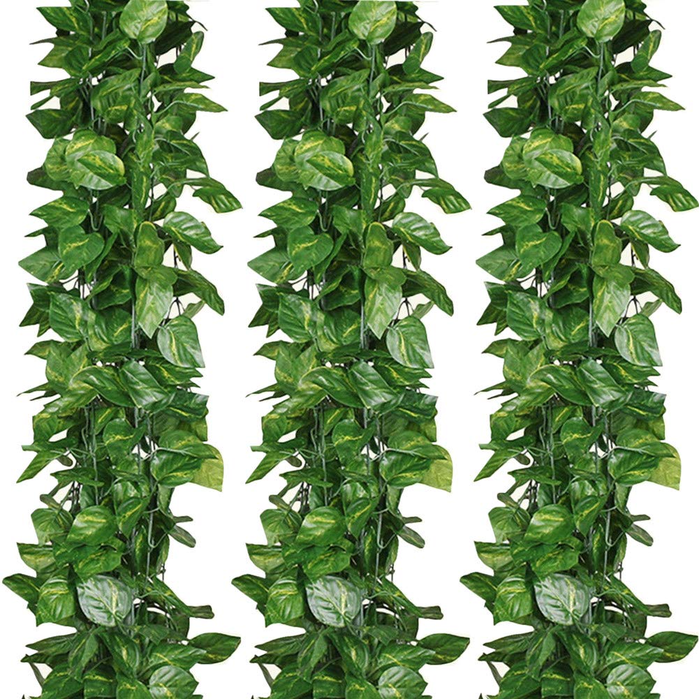 12 Pack 7ft Artificial Silk Ivy Leaves Vine Faux Greenery Garland