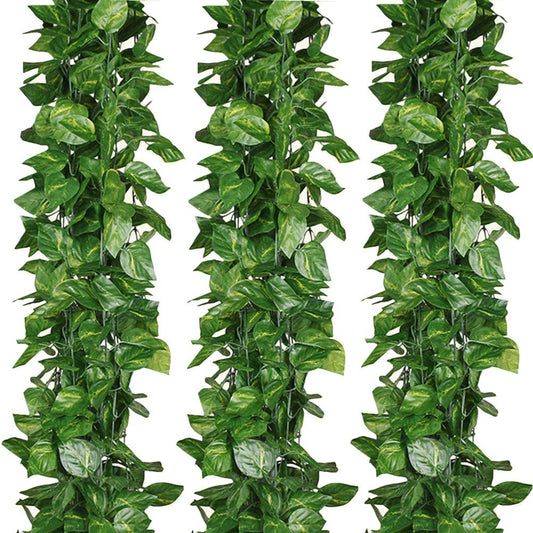 12 Pack 7ft Artificial Silk Ivy Leaves Vine Faux Greenery Garland