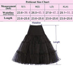 Rosenvy Women's 50s Vintage Rockabilly Petticoat Underskirt