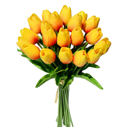 20 Stems 13.5" Real Touch Artificial PU Tulip Flower Bouquets