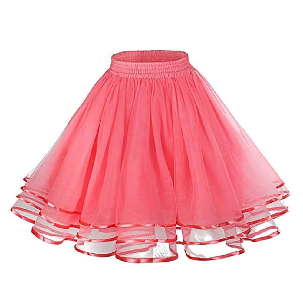 Rosenvy Women's 3-Layer Tulle Petticoat Tutu Underskirt