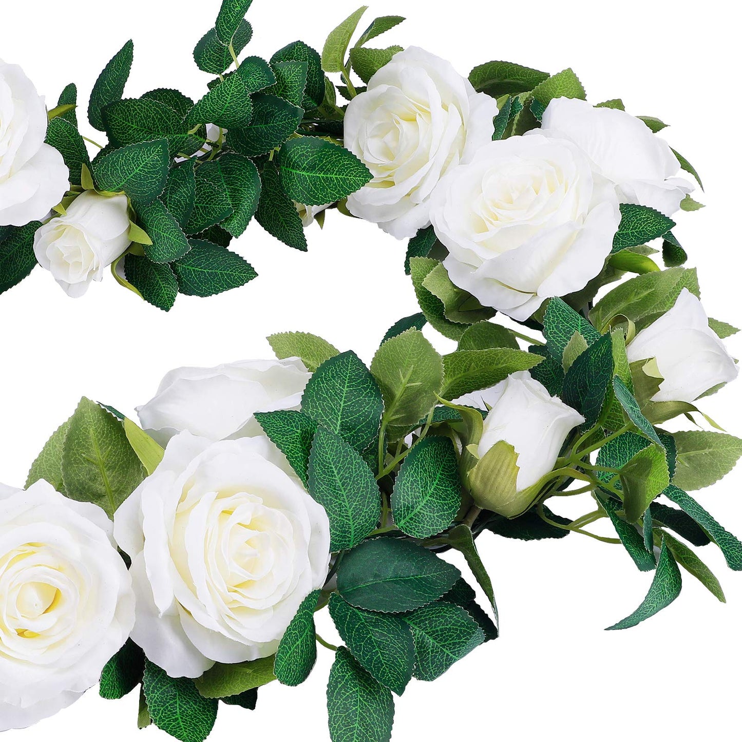 4 Pack 6.5ft Artificial Silk Rose Garland Flower Hanging Vine